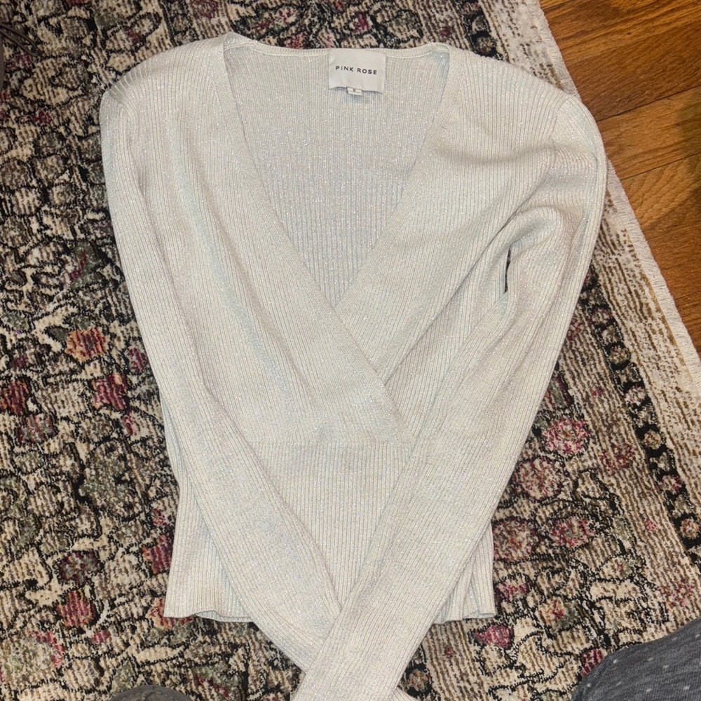 Pink Rose Women's Elegant V-Neck Sweater